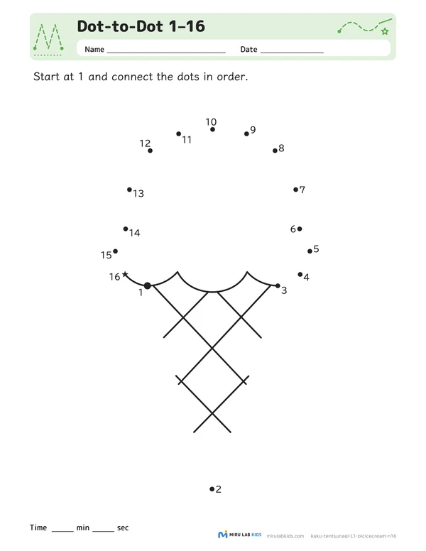 Dot-to-Dot Level 1 No. 3 worksheet