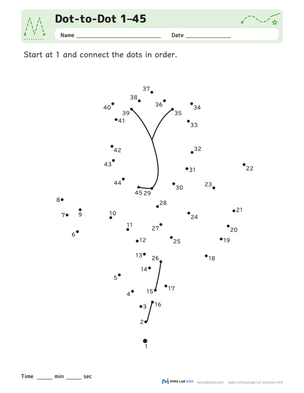 Dot-to-Dot Level 2 No. 2 worksheet