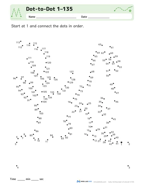 Example of a Dot-to-Dot worksheet