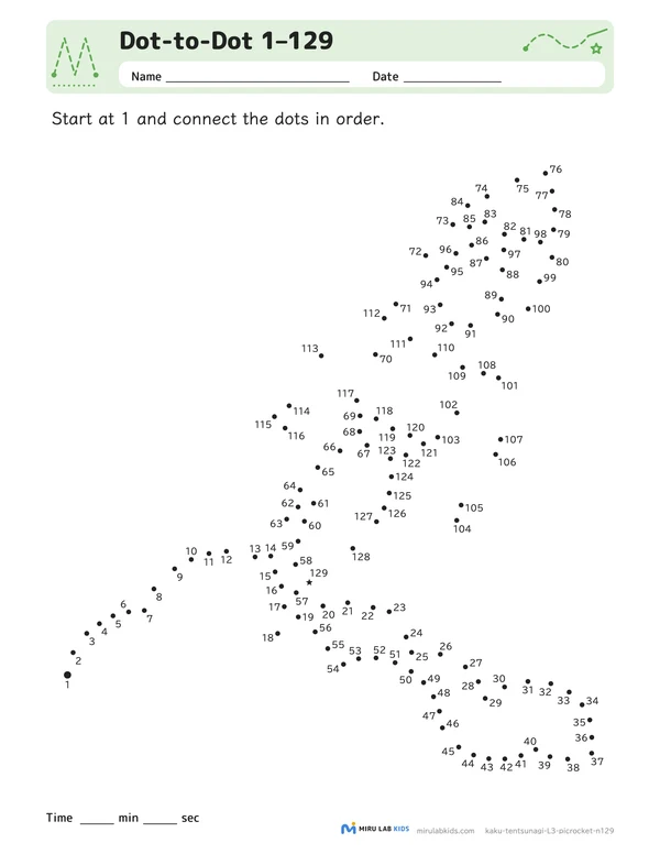Dot-to-Dot Level 3 No. 3 worksheet