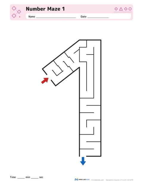 Number Mazes Level 1 Number 1