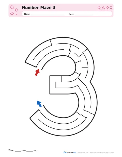 Number Mazes Level 1 Number 3