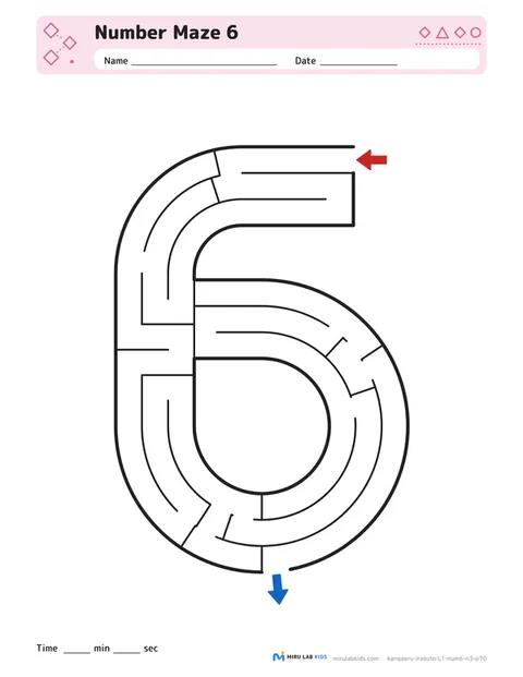 Number Mazes Level 1 Number 6