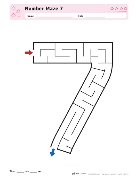 Number Mazes Level 1 Number 7