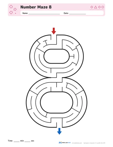 Number Mazes Level 1 Number 8