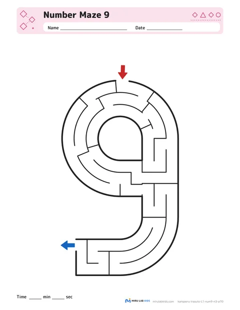 Number Mazes Level 1 Number 9