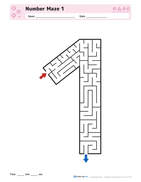Example of a Number Mazes worksheet