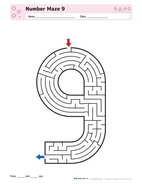 Number Mazes Level 3 Number 9