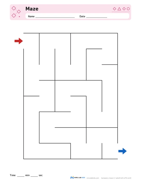 Mazes Level 1 No. 1 worksheet