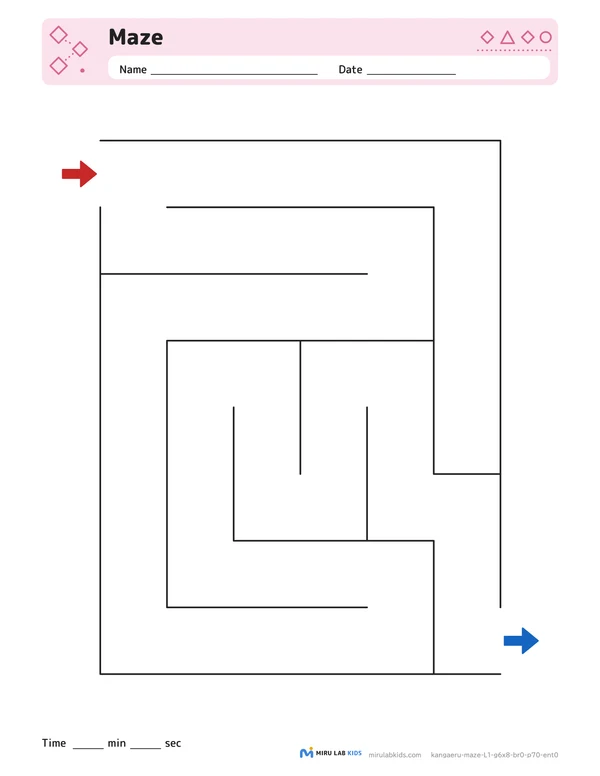 Mazes Level 1 No. 2 worksheet