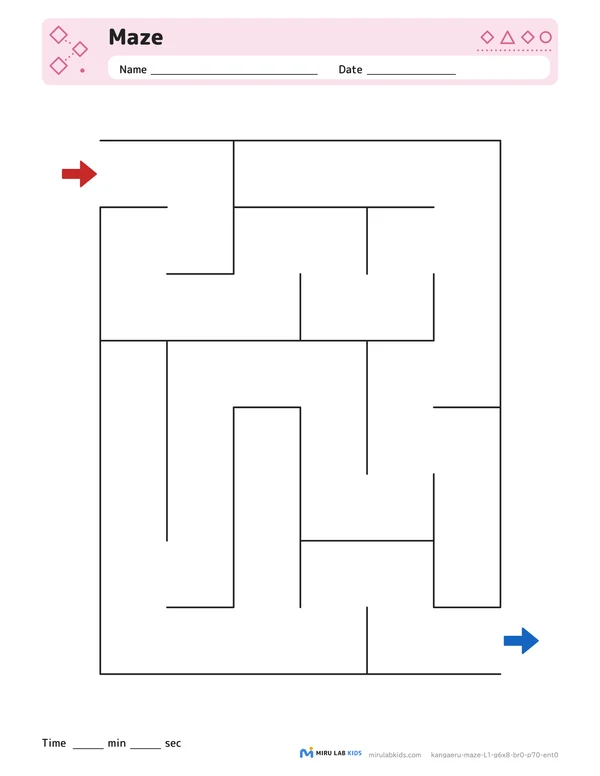 Mazes Level 1 No. 3 worksheet