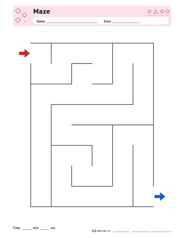 Mazes Level 1 No. 4 worksheet
