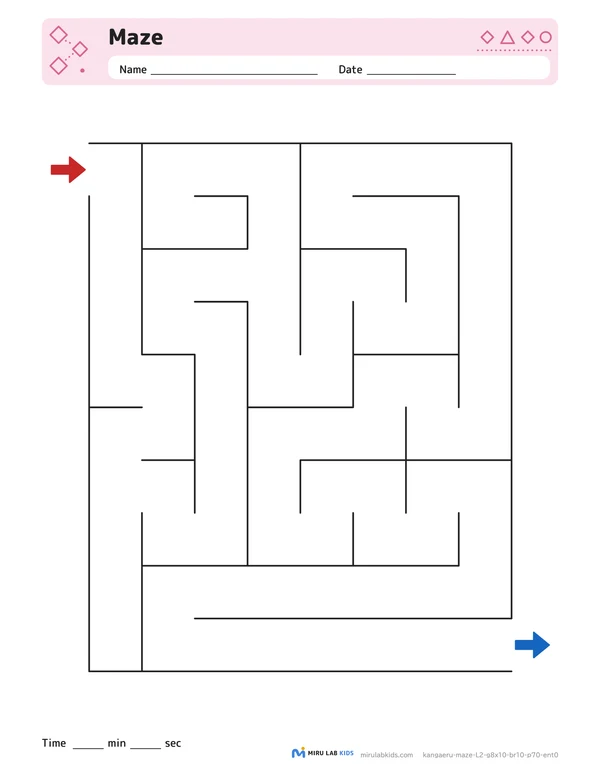 Mazes Level 2 No. 1 worksheet