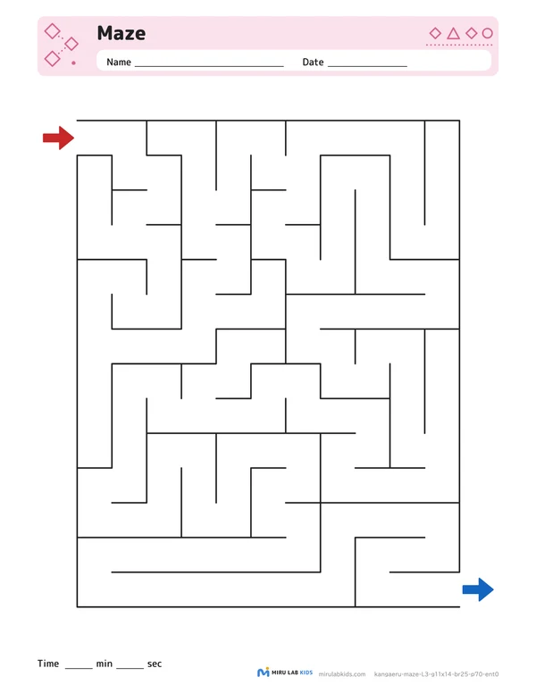 Mazes Level 3 worksheet example