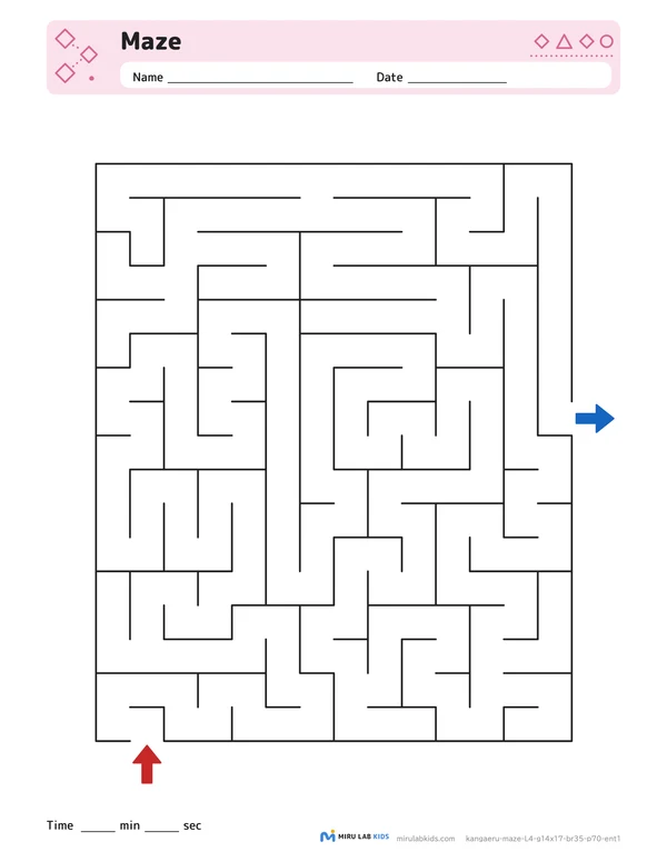 Mazes Level 4 No. 3 worksheet