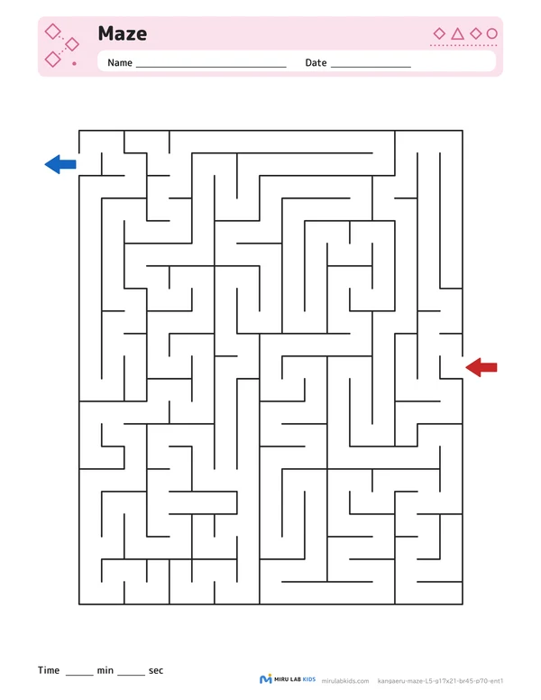 Mazes Level 5 No. 1 worksheet