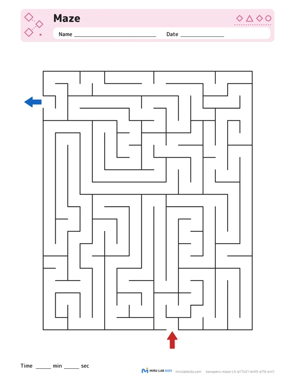 Mazes Level 5 No. 3 worksheet