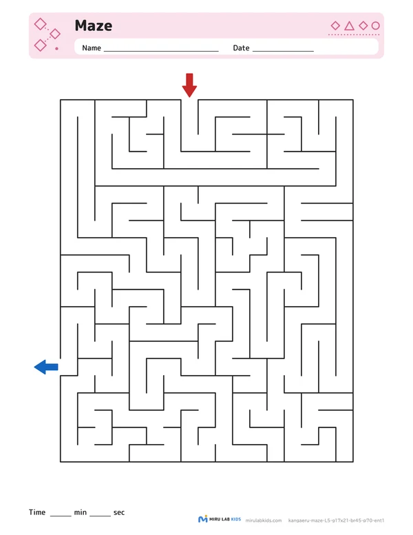 Mazes Level 5 No. 5 worksheet