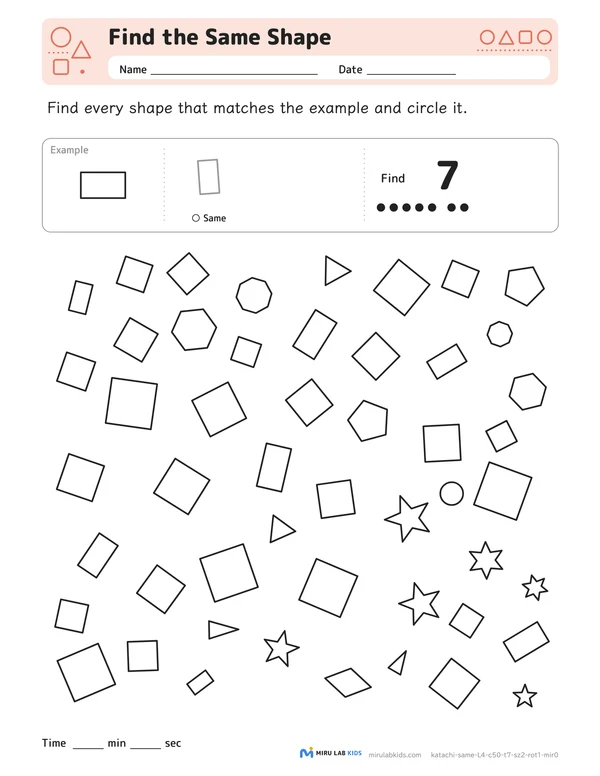 Find the Same Shape Level 4 No. 3 worksheet