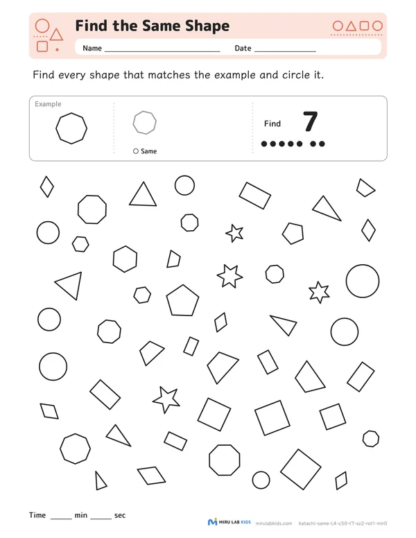 Find the Same Shape Level 4 No. 4 worksheet