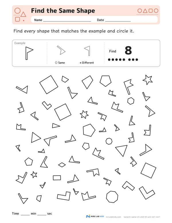 Find the Same Shape Level 5 No. 1 worksheet