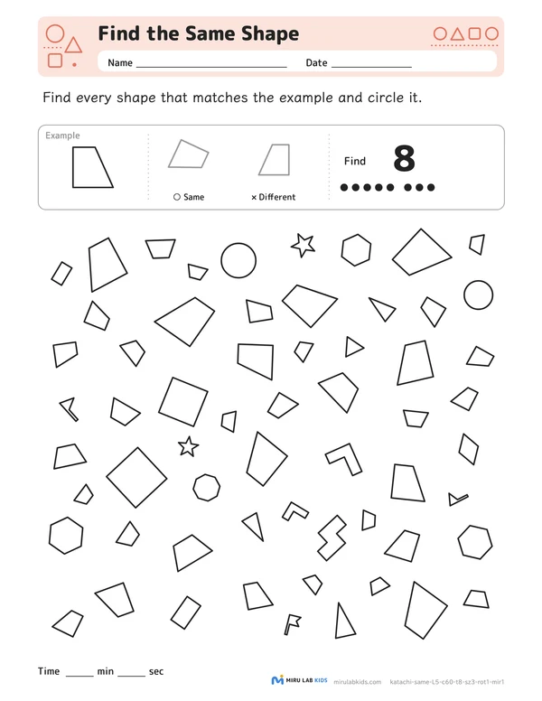 Find the Same Shape Level 5 No. 2 worksheet