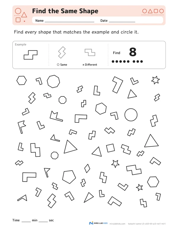 Find the Same Shape Level 5 No. 3 worksheet