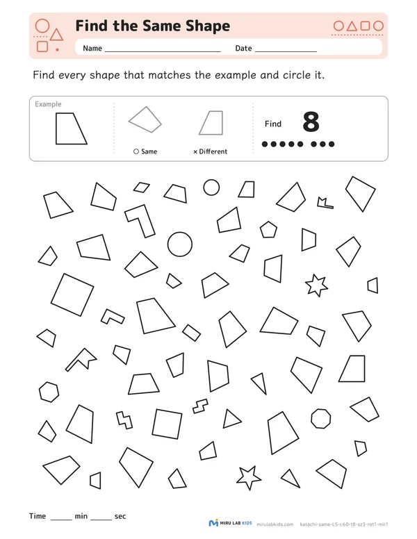 Find the Same Shape Level 5 No. 4 worksheet