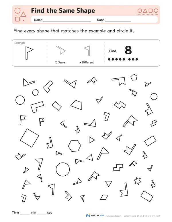 Find the Same Shape Level 5 No. 5 worksheet