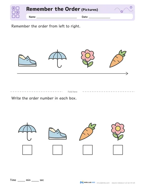 Remember the Order: Pictures Level 3 No. 2