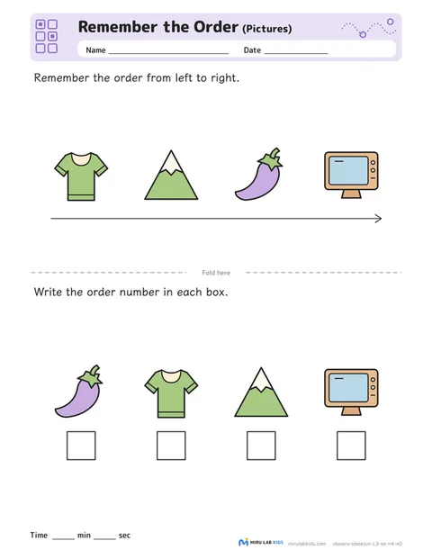 Remember the Order: Pictures Level 3 No. 4