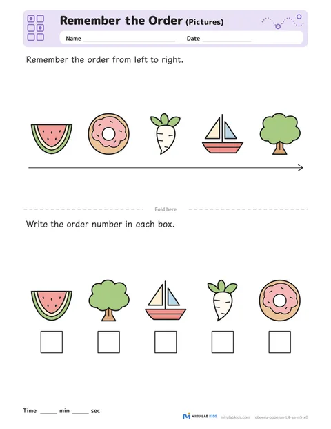 Remember the Order: Pictures Level 4 No. 3