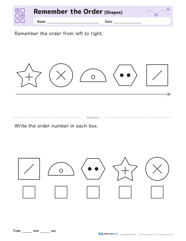 Remember the Order: Shapes Level 4 No. 4 worksheet