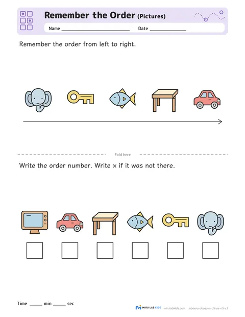 Remember the Order: Pictures Level 5 No. 4
