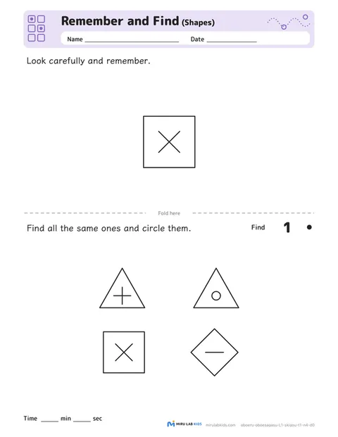 Remember and Find: Shapes Level 1 No. 5