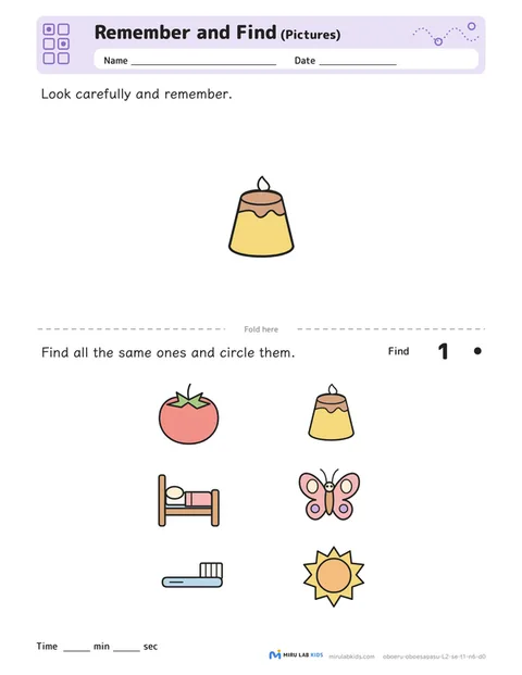 Remember and Find: Pictures Level 2 No. 3