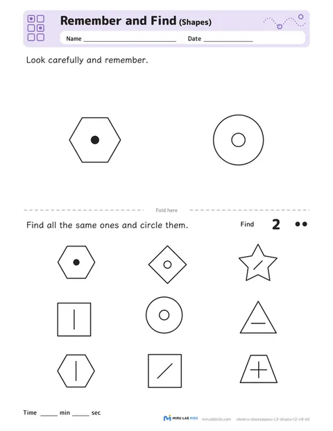Remember and Find: Shapes Level 3 No. 3