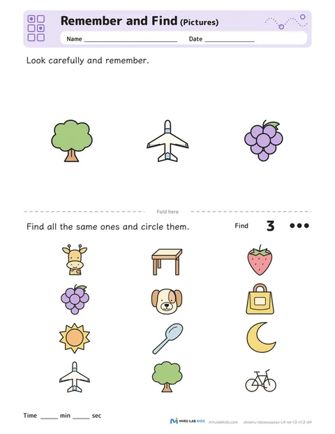 Remember and Find: Pictures Level 4 No. 3