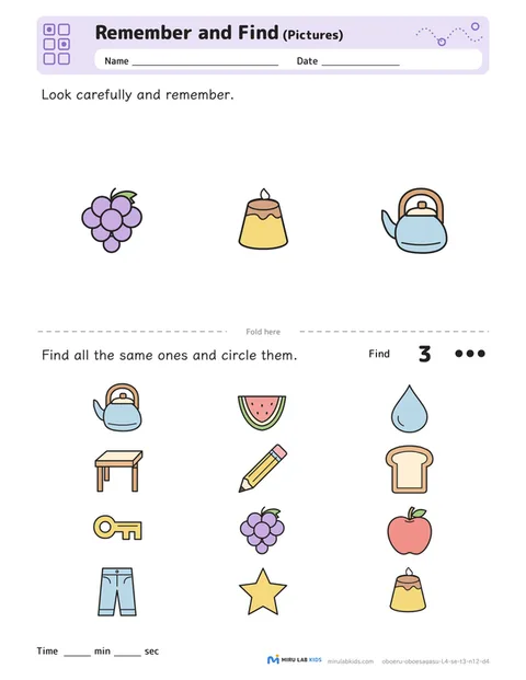 Remember and Find: Pictures Level 4 No. 5