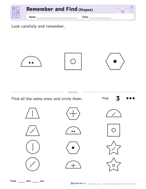 Remember and Find: Shapes Level 4 No. 2