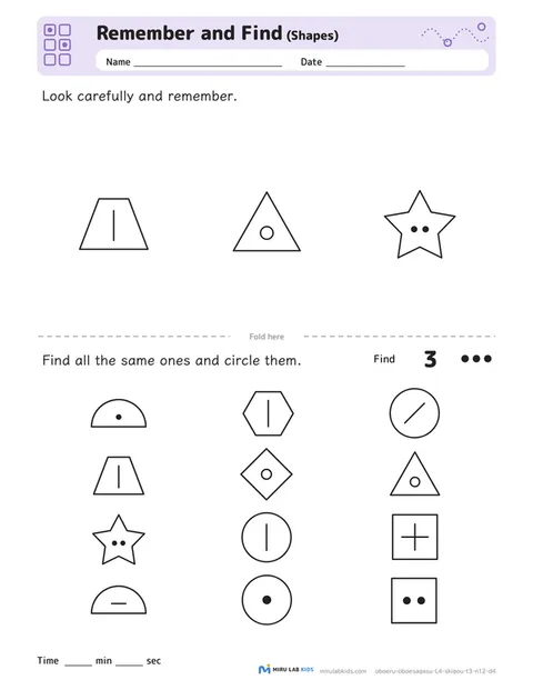 Remember and Find: Shapes Level 4 No. 3