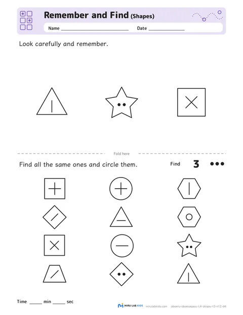 Remember and Find: Shapes Level 4 No. 5