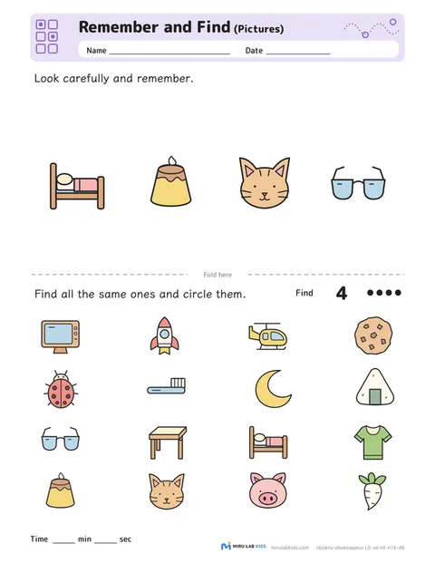 Remember and Find: Pictures Level 5 No. 3