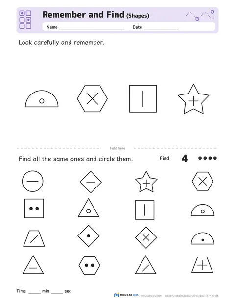 Remember and Find: Shapes Level 5 No. 2