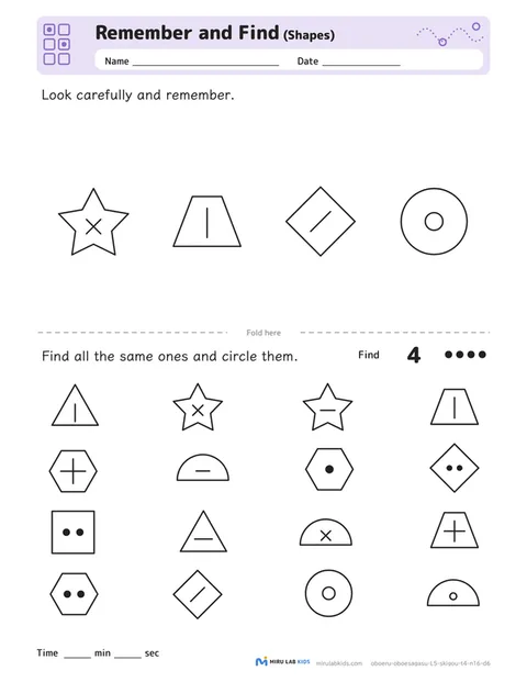 Remember and Find: Shapes Level 5 No. 4