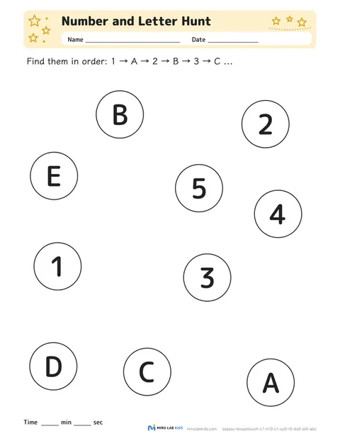 Number and Letter Hunt Level 1 No. 2
