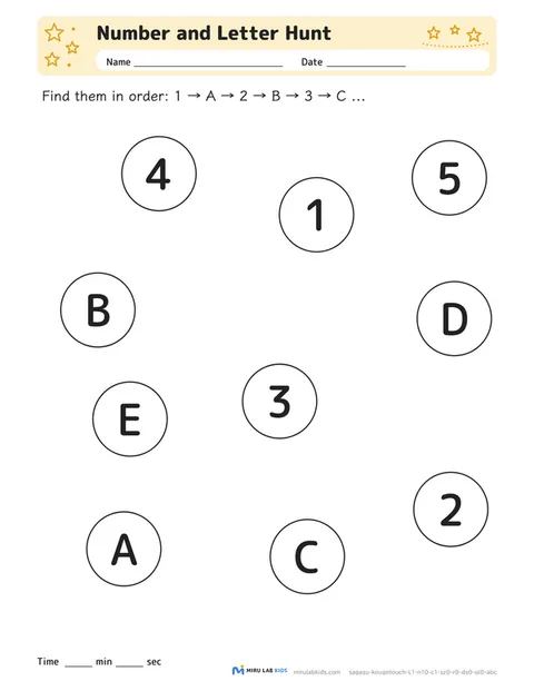 Number and Letter Hunt Level 1 No. 3