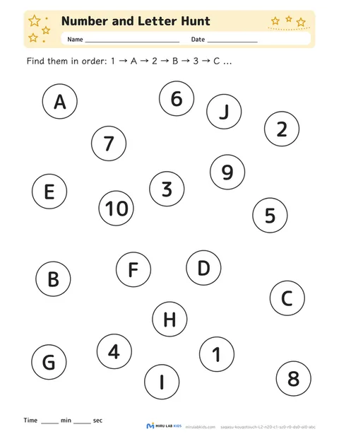 Number and Letter Hunt Level 2 No. 1