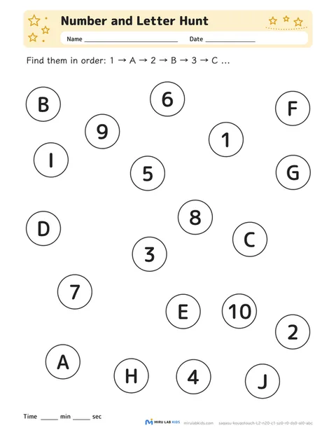 Number and Letter Hunt Level 2 No. 3