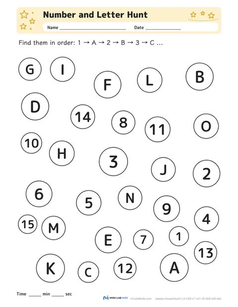 Number and Letter Hunt Level 3 No. 2